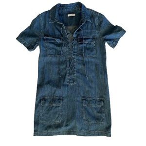 Equipment Knox Denim Lace Up Dress